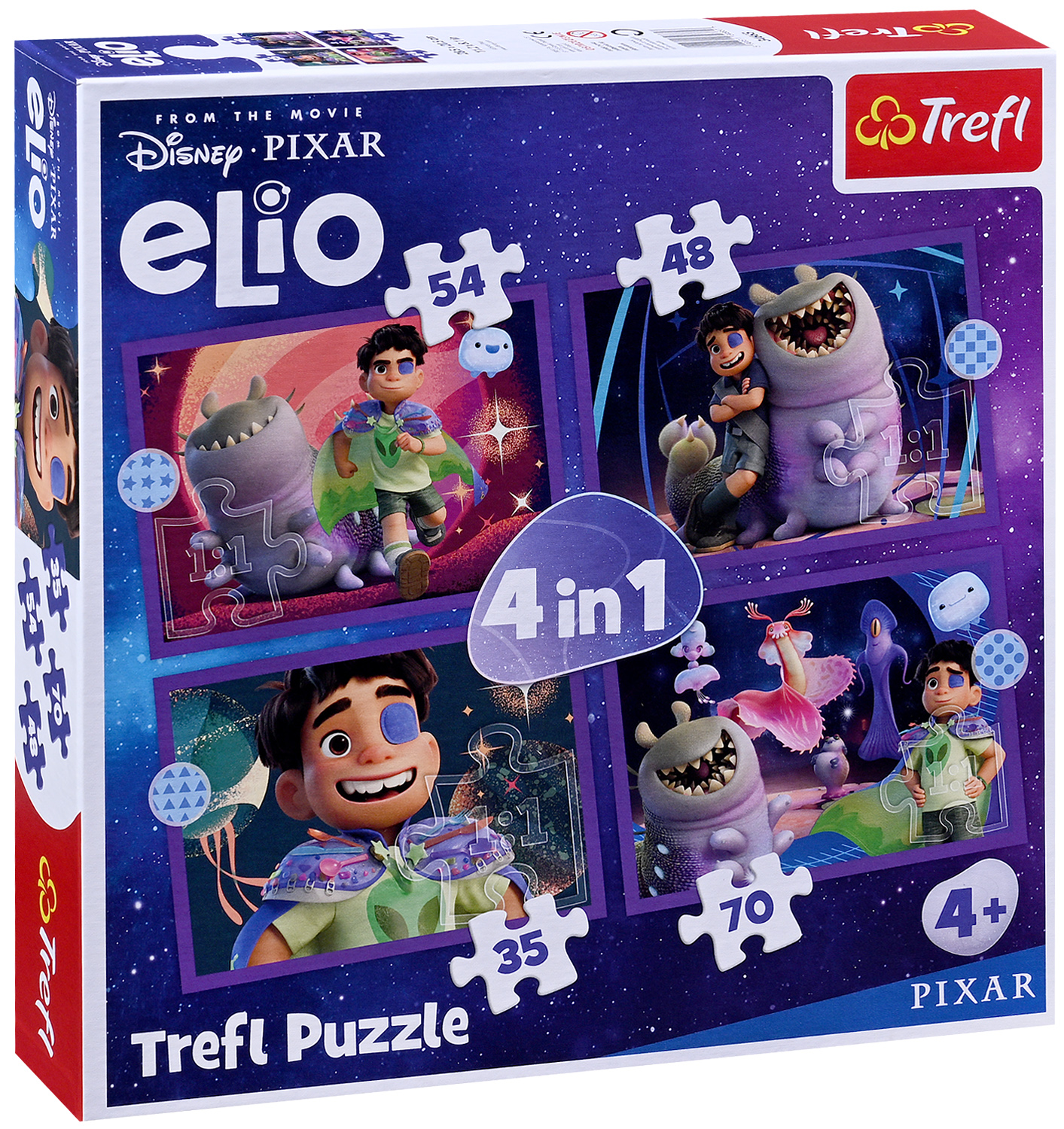 Puzzle Trefl 4 în 1 - Misiunile extraterestre ale lui Elio
