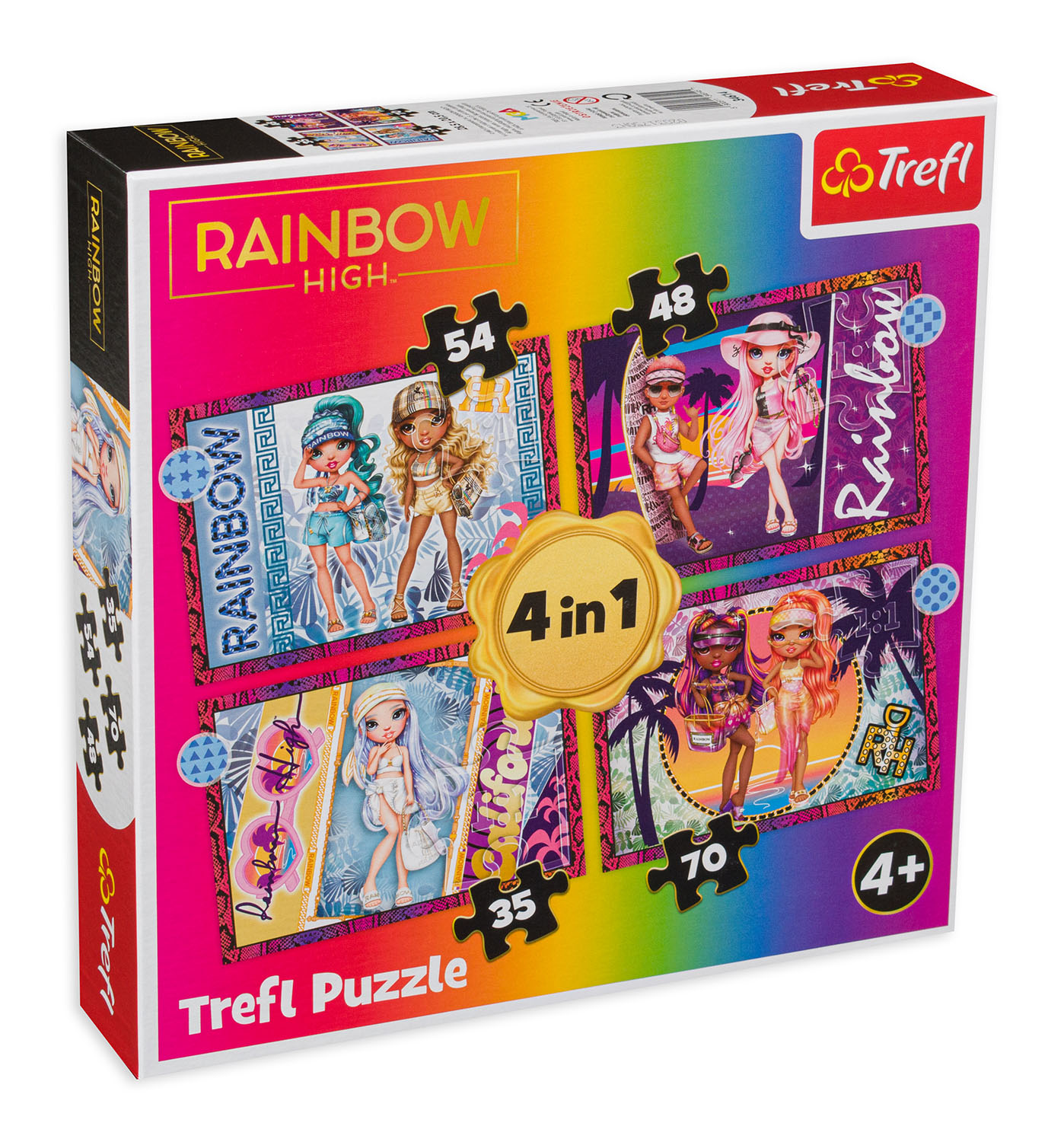 Puzzle Trefl 4 în 1 - Păpușile Rainbow High