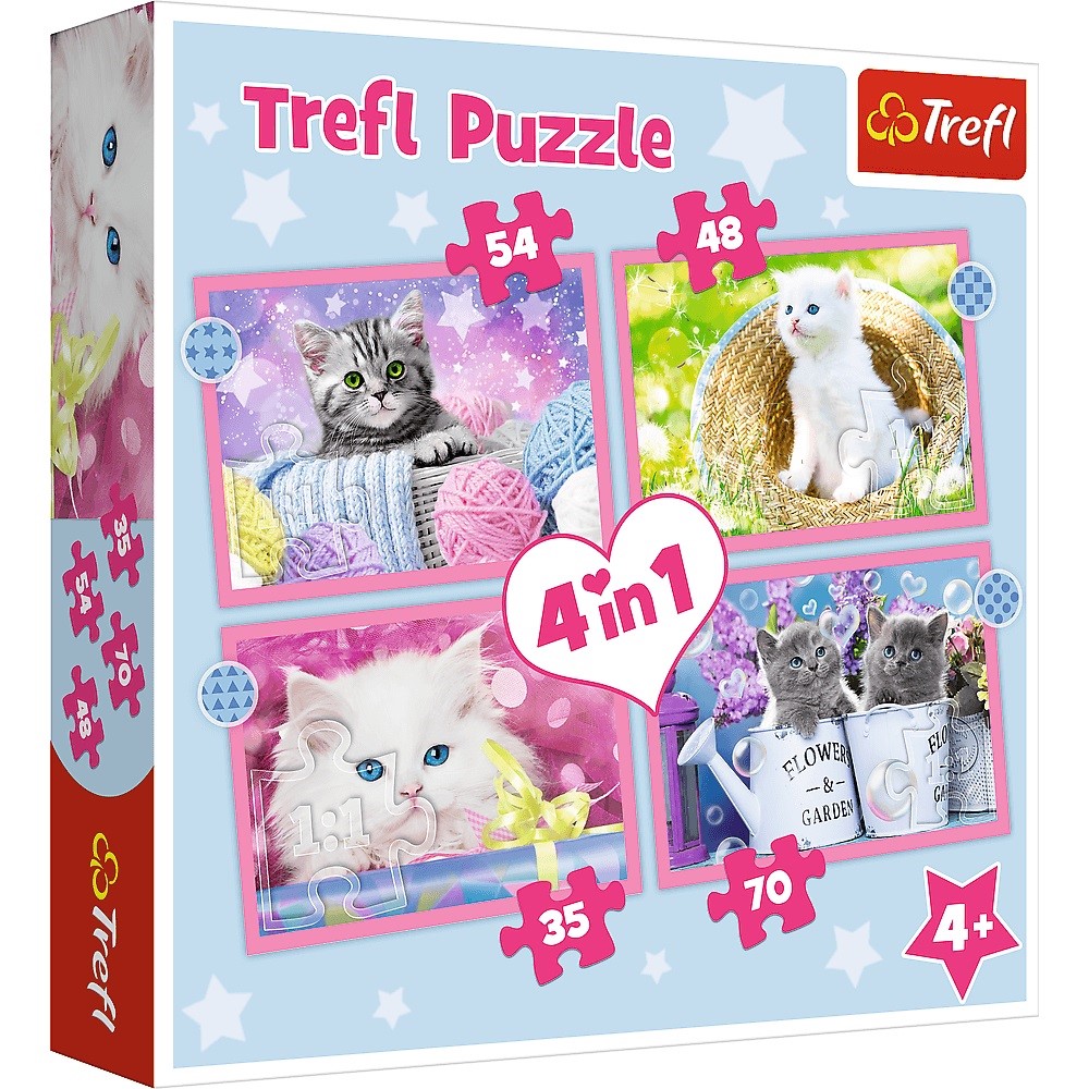 Puzzle Trefl 4 in 1 - Pisicute vesele
