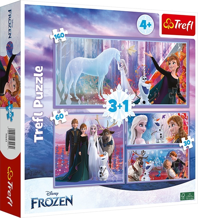 Puzzle Trefl 4 în 1 - Regatul de Gheață 2