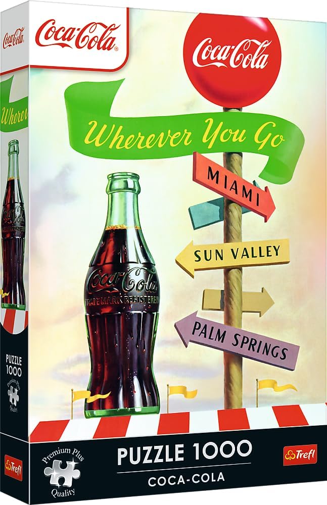 Puzzle Trefl din 1000 piese - Coca-Cola: Oriunde te duci