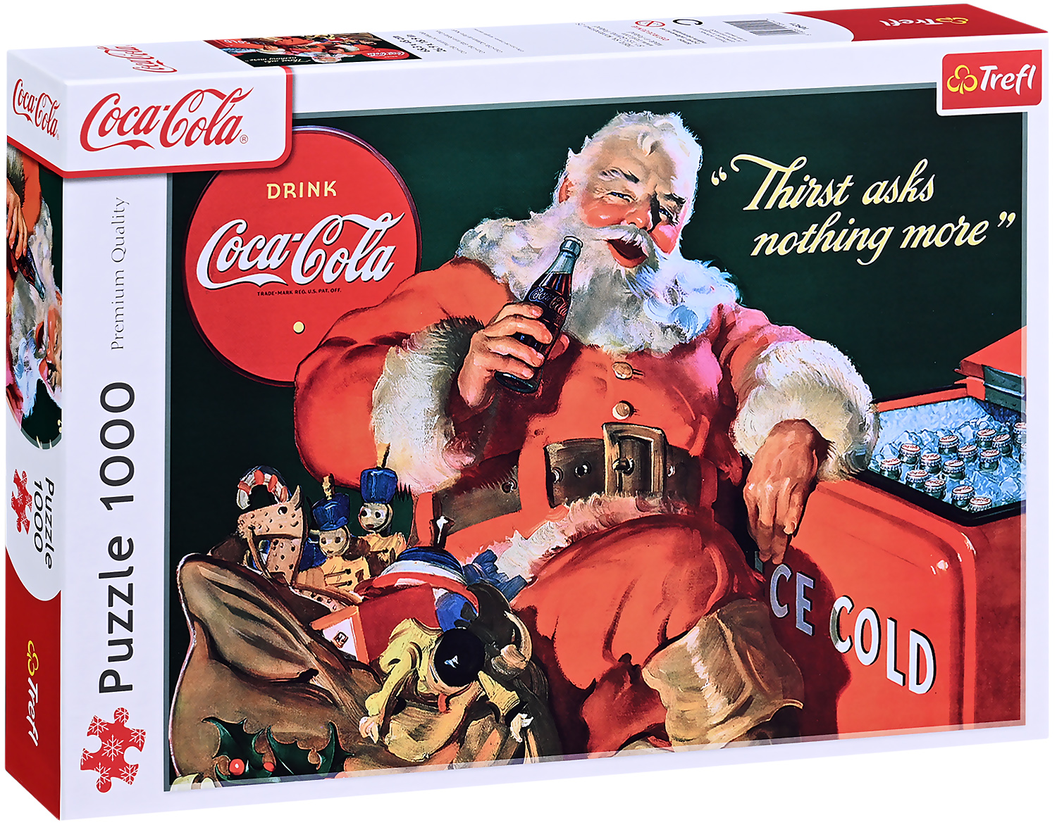 Puzzle Trefl din 1000 piese - Coca-Cola: Cadouri de la Moș Crăciun