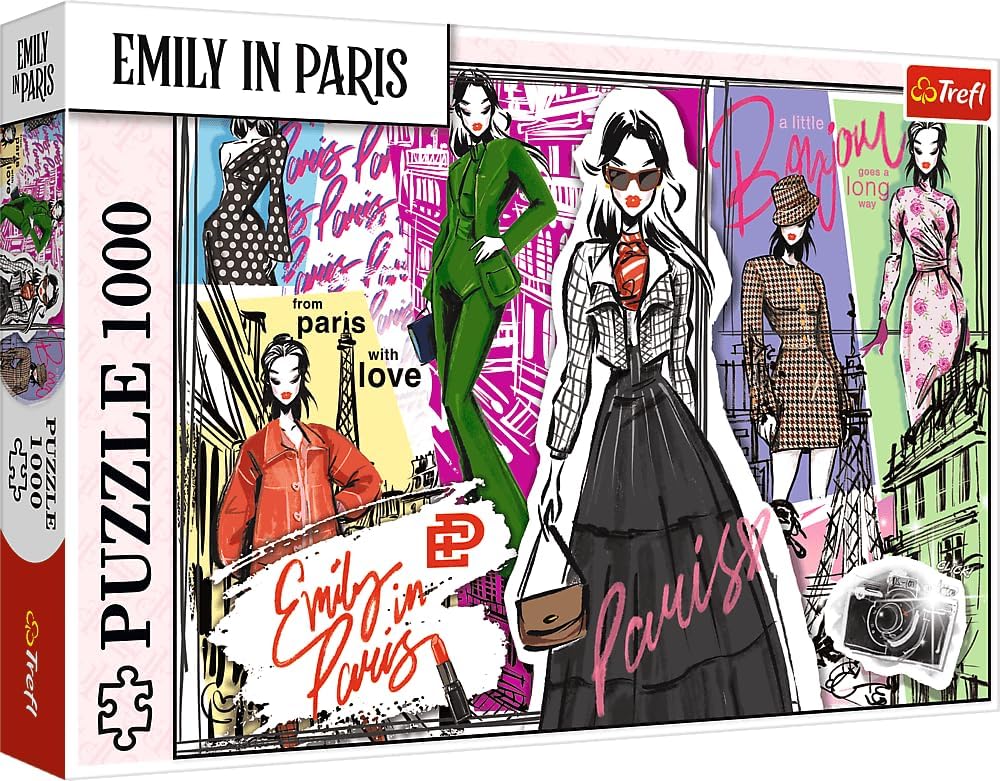 Puzzle Trefl din 1000 piese - Emily in Paris: Inspirații de modă