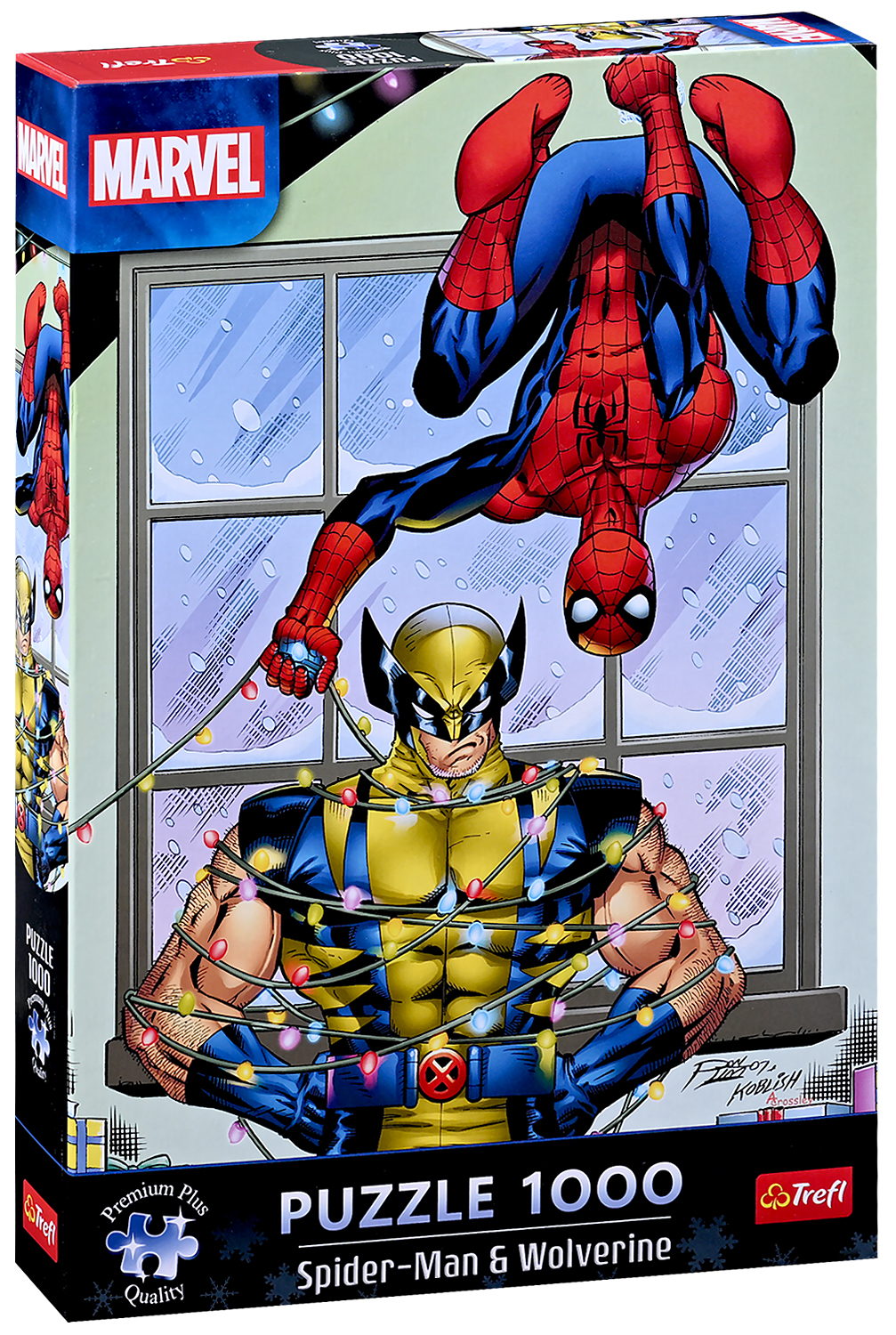 Puzzle Trefl din  1000 de piese    - Crăciun cu Spider-Man și Wolverine