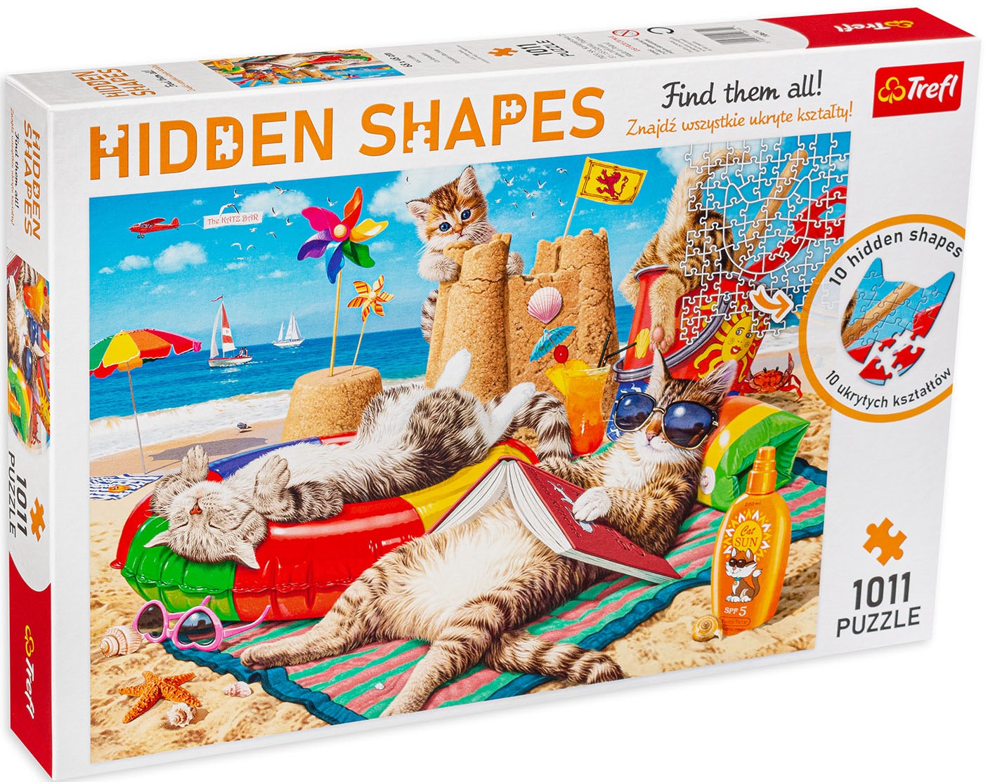 Puzzle Trefl din 1000 de piese - Vacanță pentru pisici