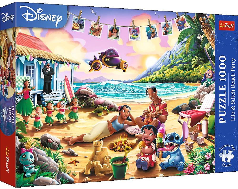 Puzzle Trefl din 1000 piese - Lilo și Stitch: Petrecere pe plajă
