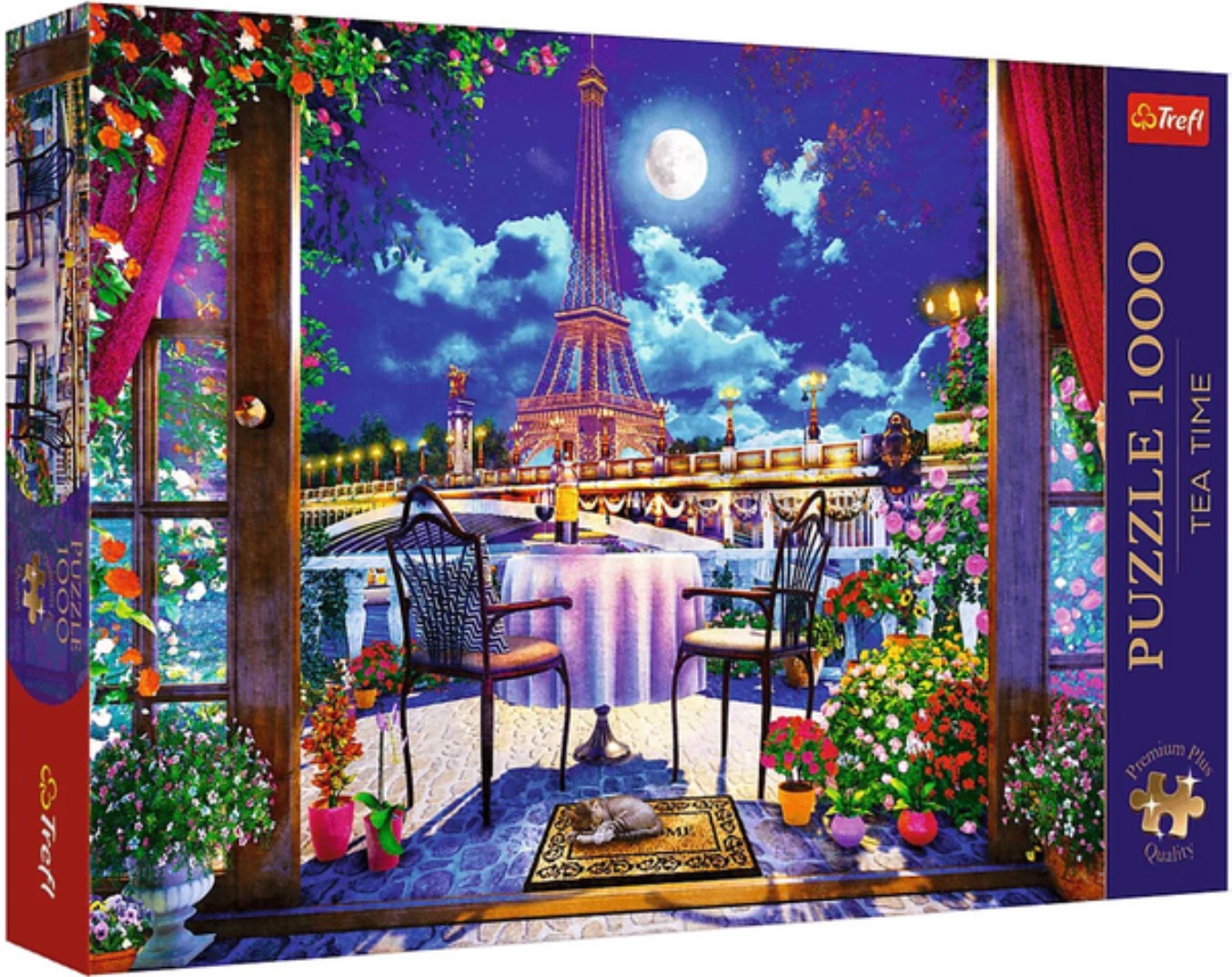 Puzzle Trefl din 1000 piese - Paris la lumina lunii