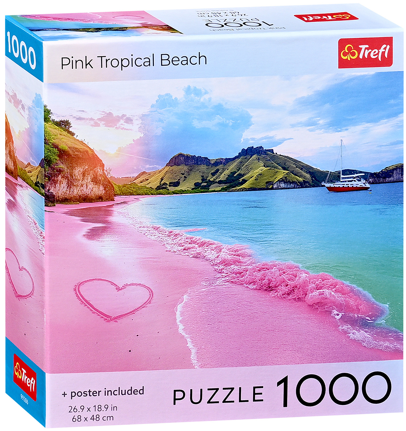 Puzzle Trefl din 1000 piese - Plajă tropicală roz