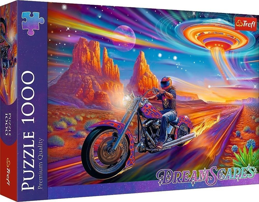 Puzzle Trefl din 1000 piese - Cu motocicletă în sălbăticie