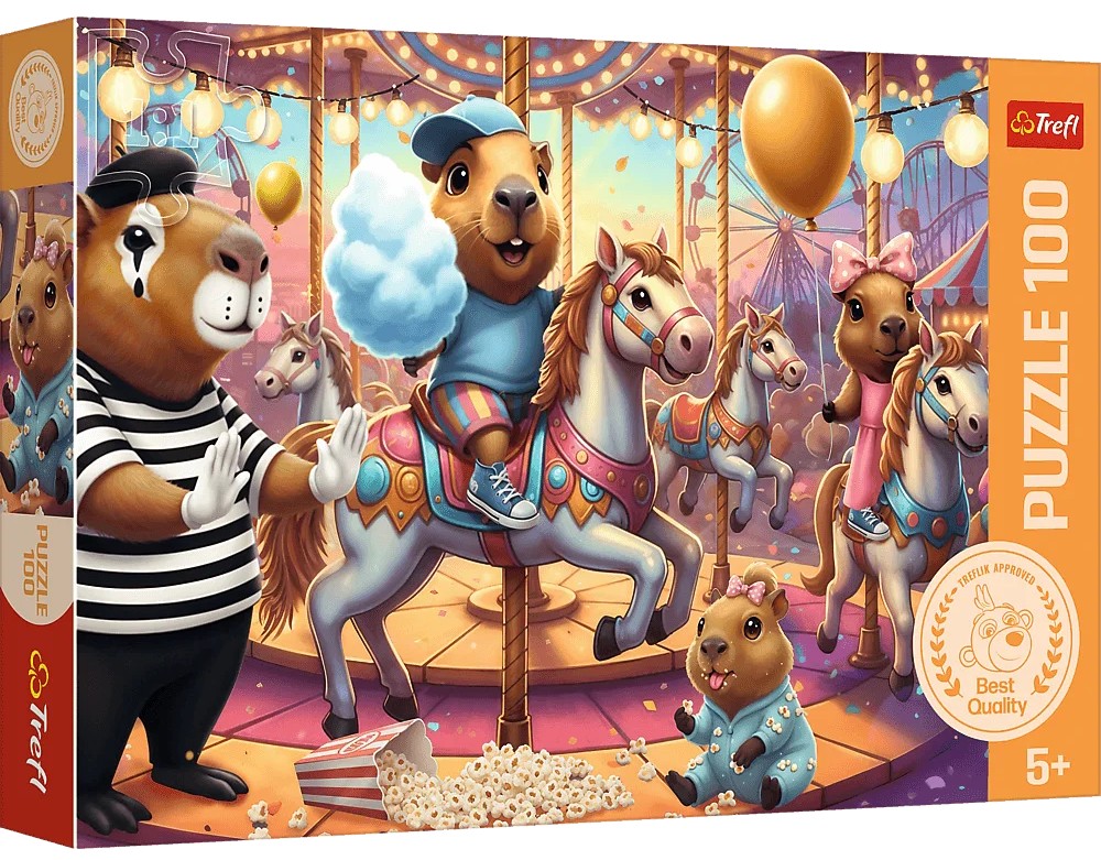 Puzzle Trefl din  100 piese -Capibara în vacanță