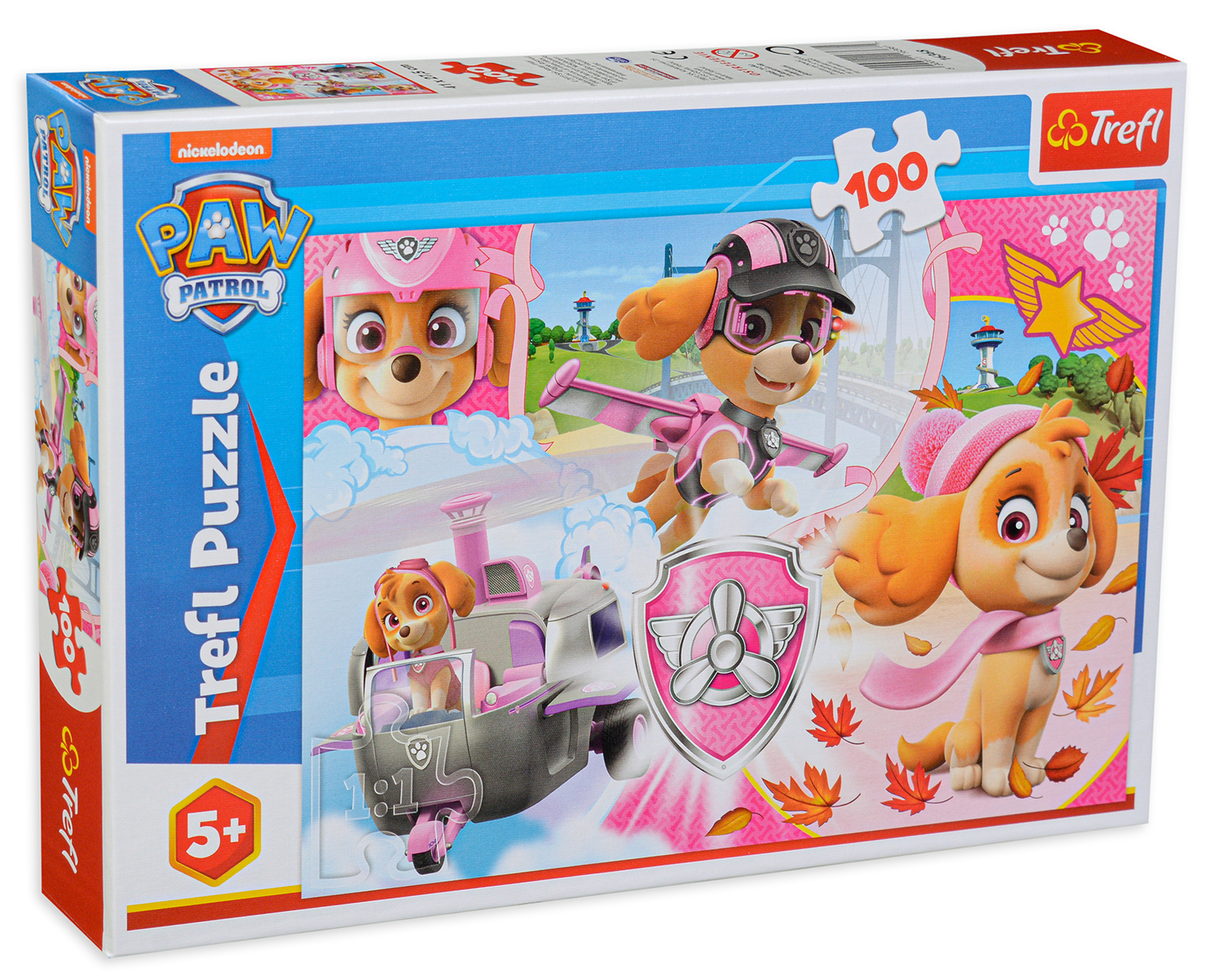 Puzzle Trefl din 100 de piese - Paw Patrol, Skye in actiune