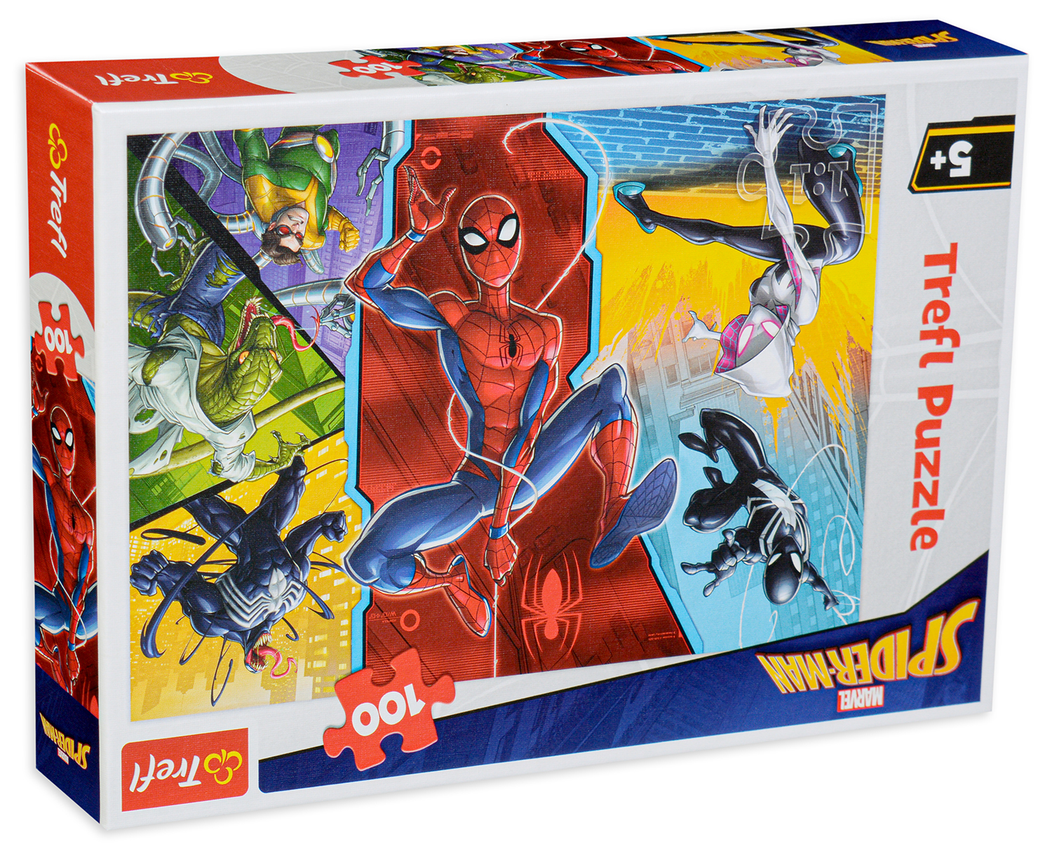 Puzzle Trefl din 100 de piese - Spiderman, Cu capul in jos