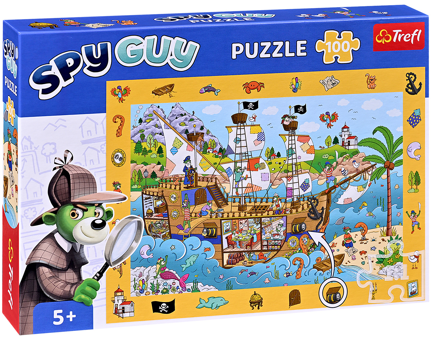 Puzzle Trefl din 100 de piese - Spy Guy, Pirații