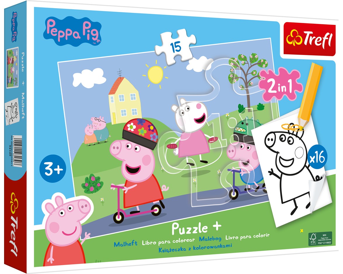 Puzzle Trefl din 15 piese - Purcelușul Peppa