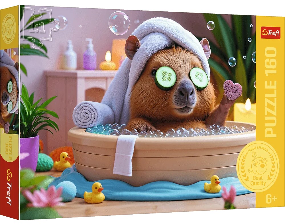 Puzzle Trefl din  160 piese -Capibara la spa
