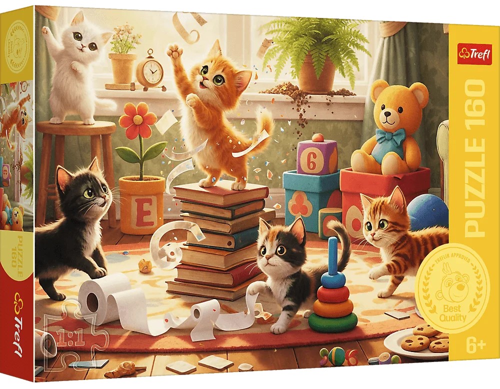Puzzle Trefl din 160 piese -Poznașe de pisică