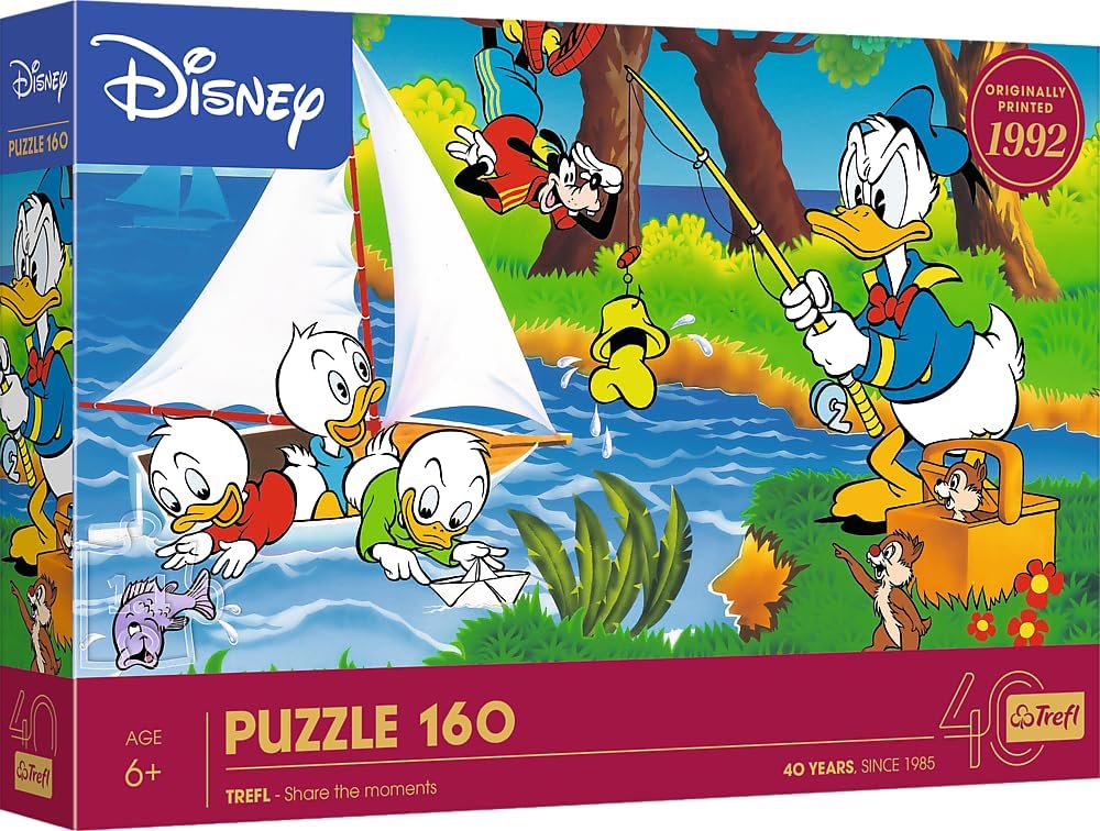 Puzzle Trefl din 160 piese - Mickey Mouse și prietenii: Aventuri pe malul lacului