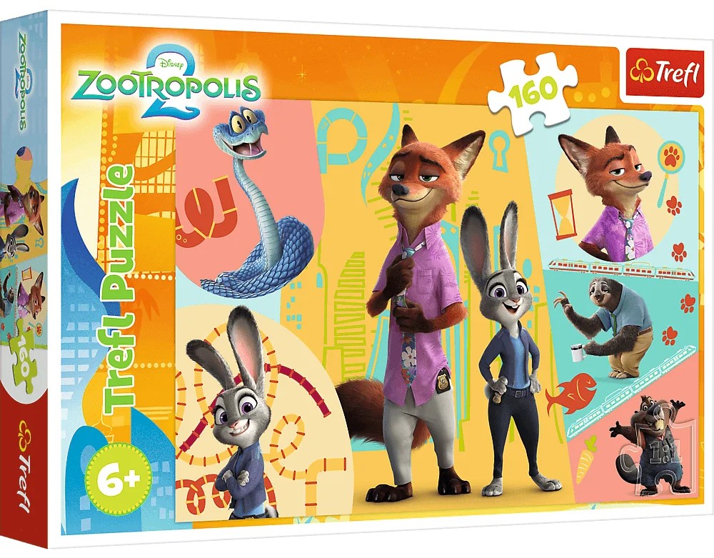 Puzzle Trefl din 160 de piese - Împreună în Zootropolis