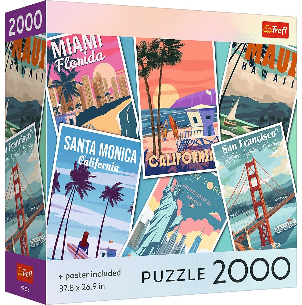 Puzzle Trefl din  2000 piese - Călătorind prin SUA