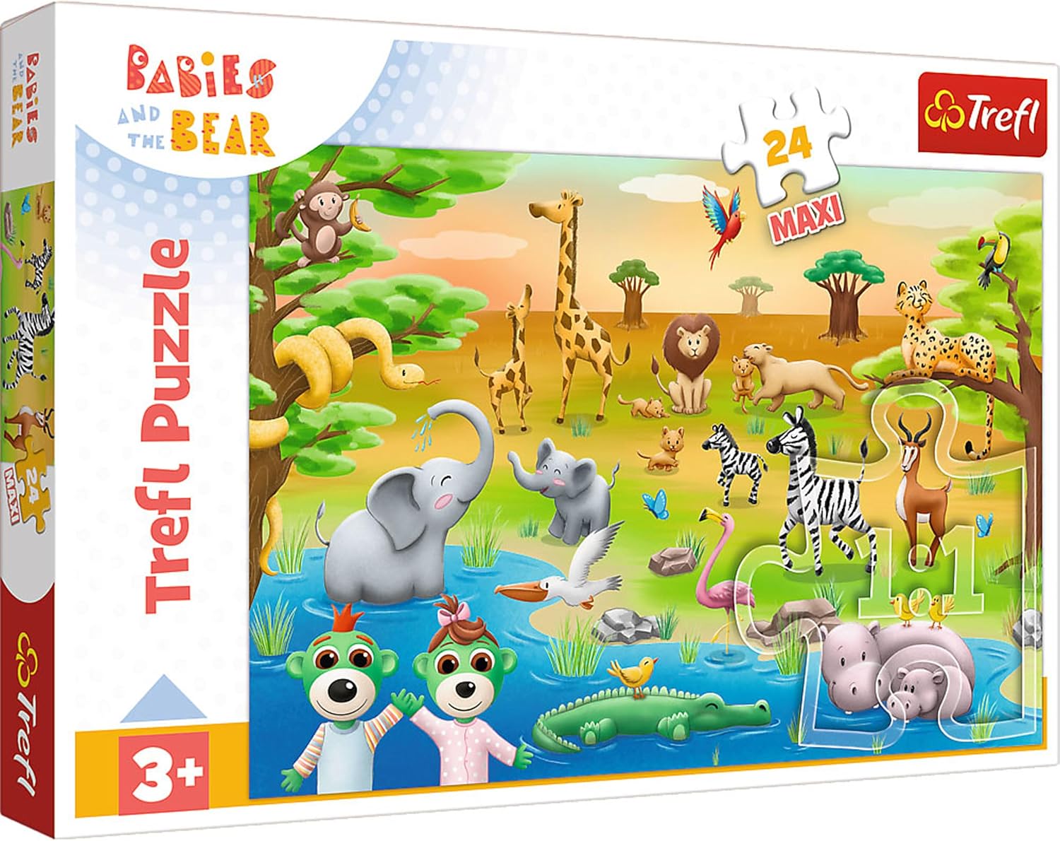Puzzle Trefl din 24 maxi piese - Bebeluși de safari