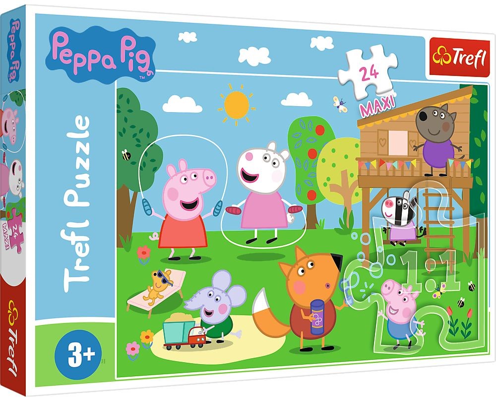 Puzzle Trefl din 24 de piese maxi - Distracție cu Peppa Pig