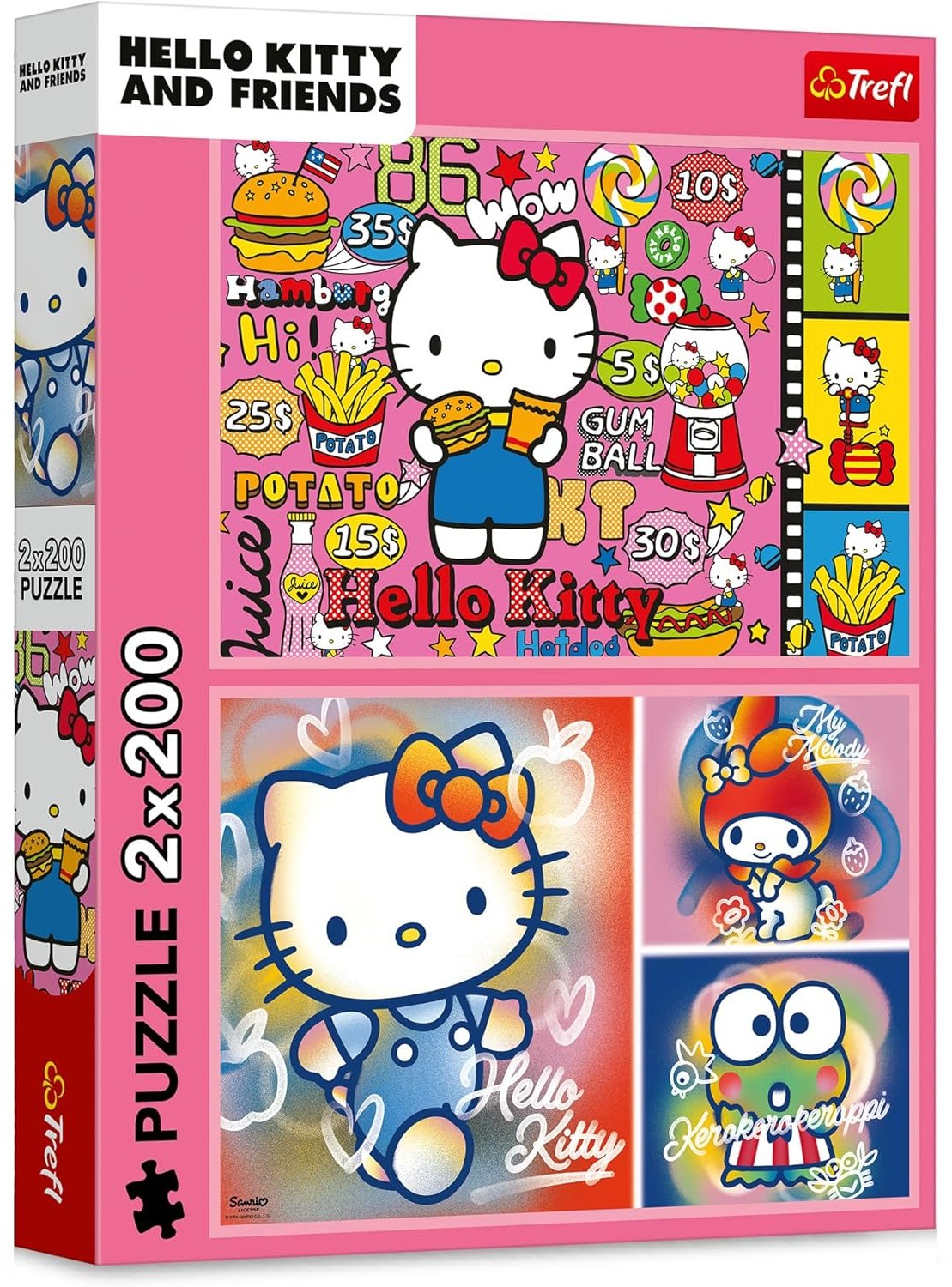 Puzzle Trefl din 2 x 200 piese - Hello Kitty și prieteni