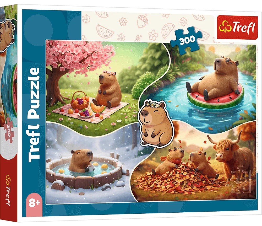 Puzzle Trefl din  300 piese - Patru anotimpuri cu capibara