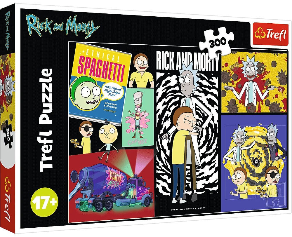 Puzzle Trefl din 300 piese - Rick și Morty: Loc ciudat în galaxie
