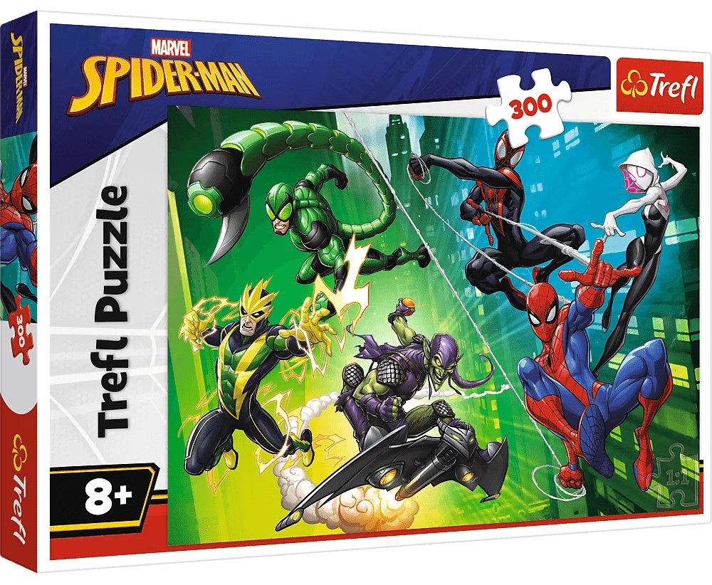 Puzzle Trefl din 300 piese - În pânza lui Spiderman