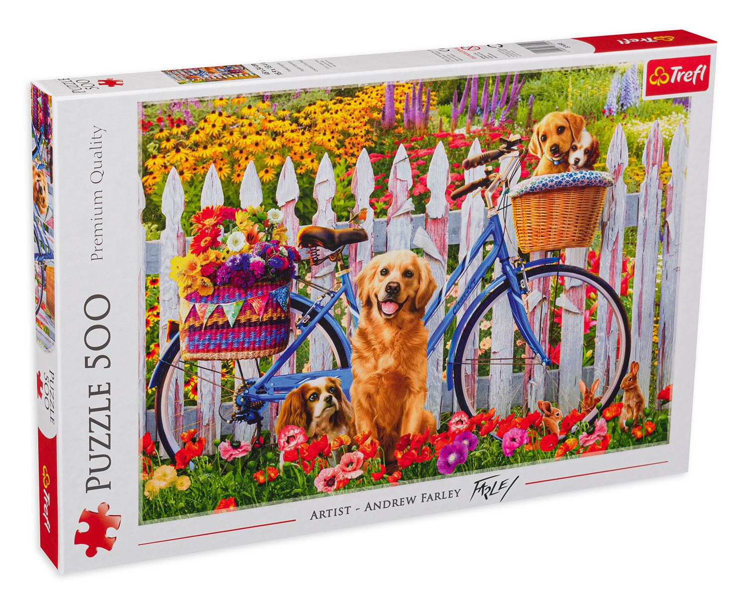 Puzzle Trefl din 500 de piese - Câine cu bicicleta