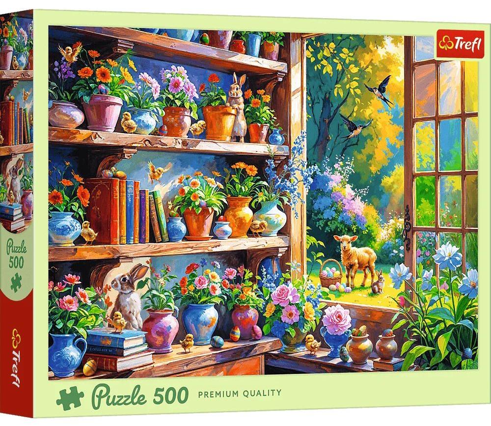Puzzle Trefl din  500 piese - Dimineață de primăvară în seră