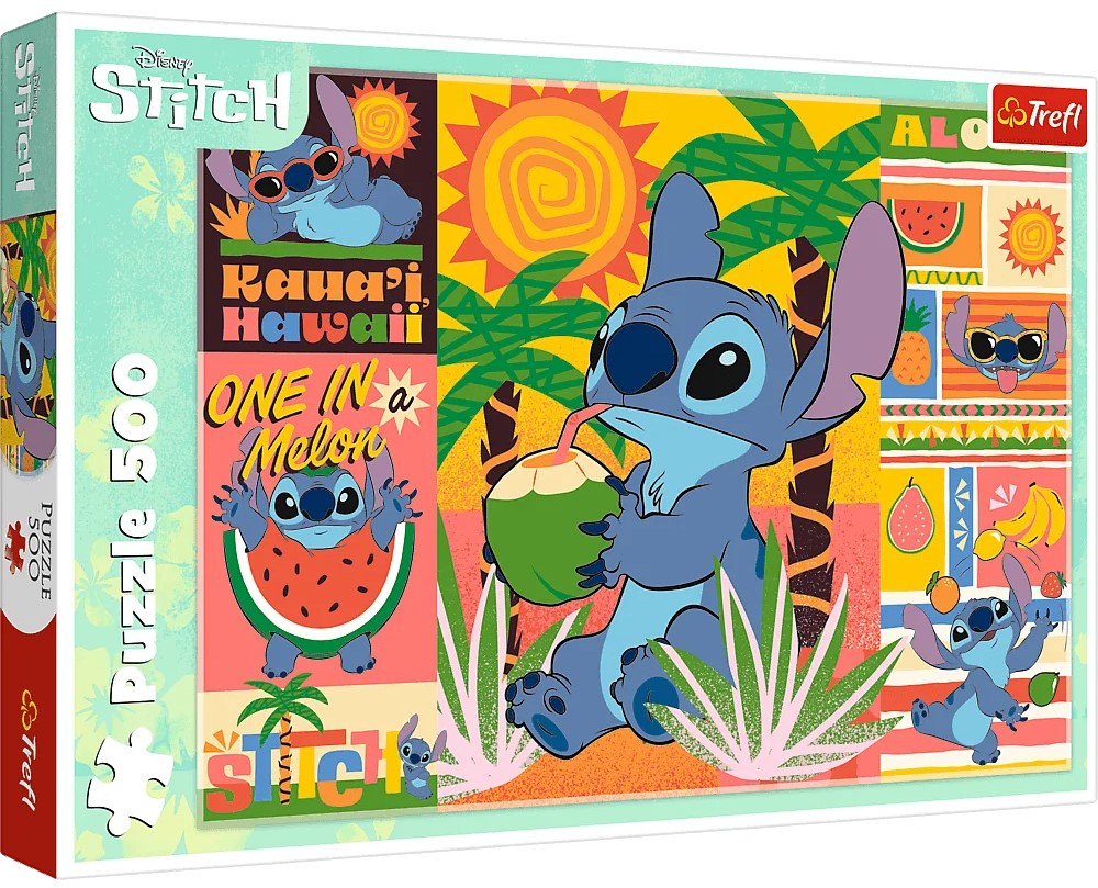 Puzzle Trefl din  500 piese - Vacanță cu Stitch