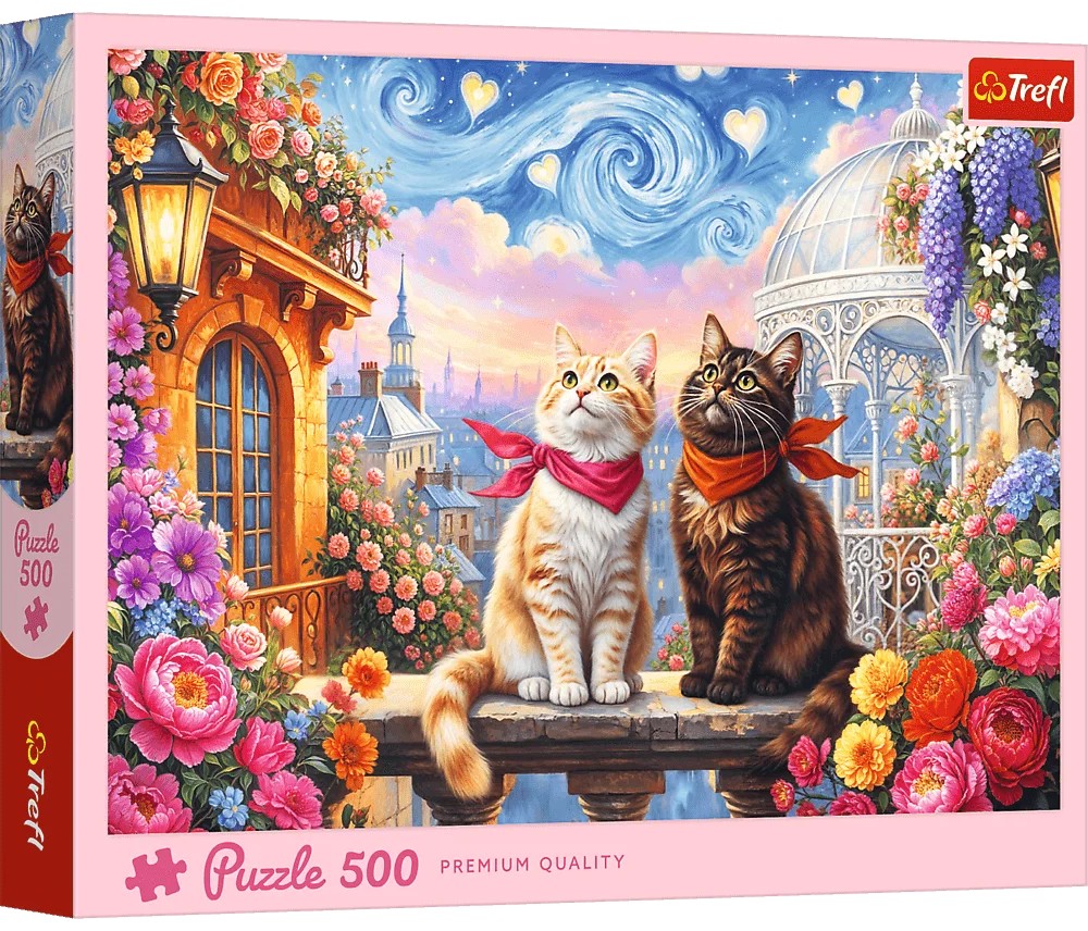 Puzzle Trefl din  500 piese - Iubirea pisicilor