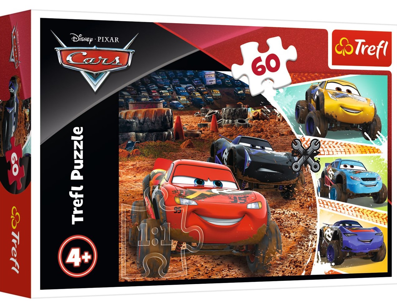 Puzzle Trefl din 60 de piese - Lightning McQueen with friends