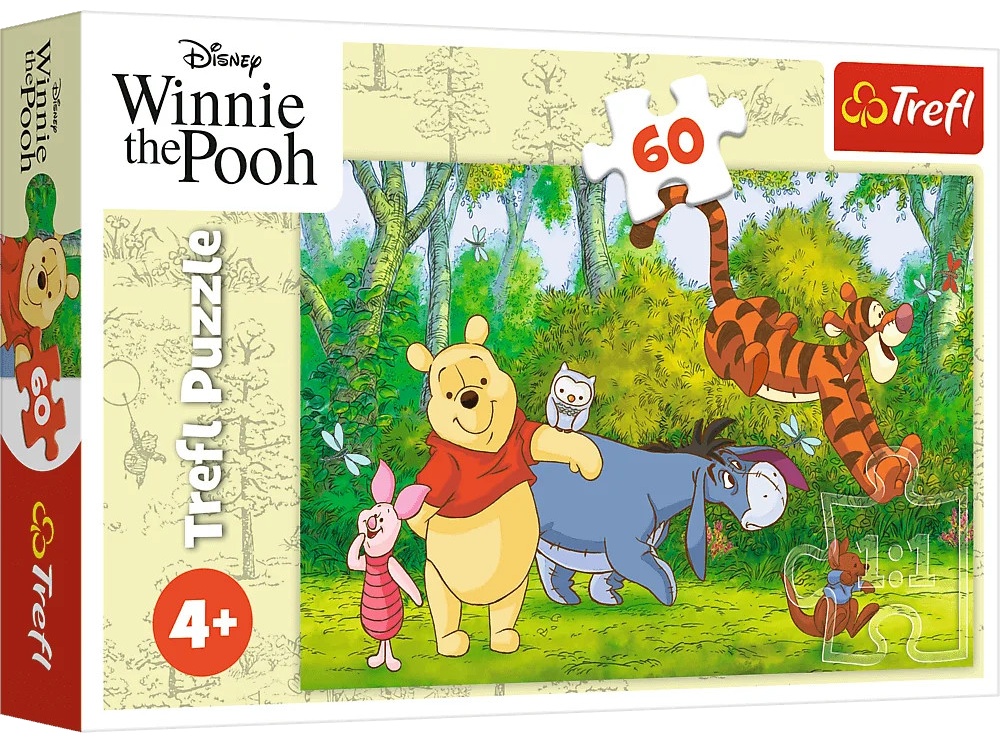 Puzzle Trefl din 60 piese- Winnie the Pooh în căutarea mierii delicioase