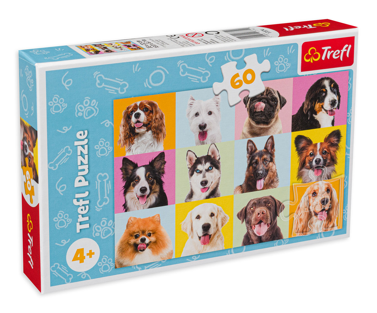 Puzzle Trefl din 60 de piese - Câini dulci