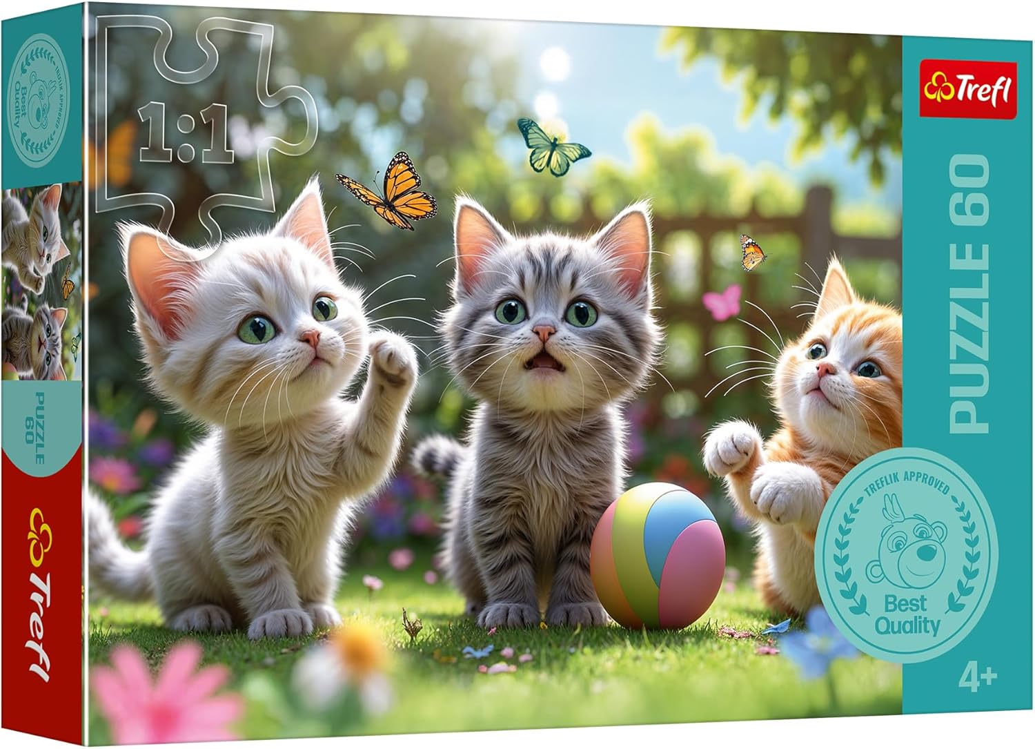 Puzzle Trefl din 60 piese - Trei pisoi