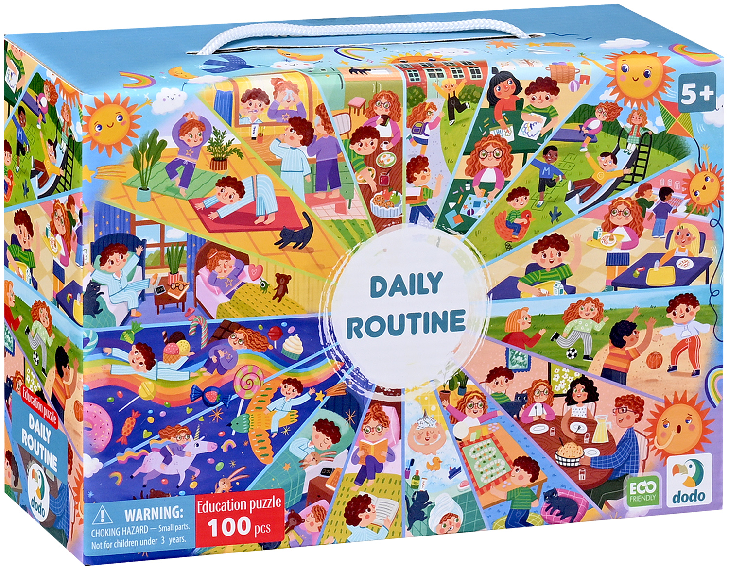 Puzzle în servietă DoDo din 100 piese - Viața de zi cu zi
