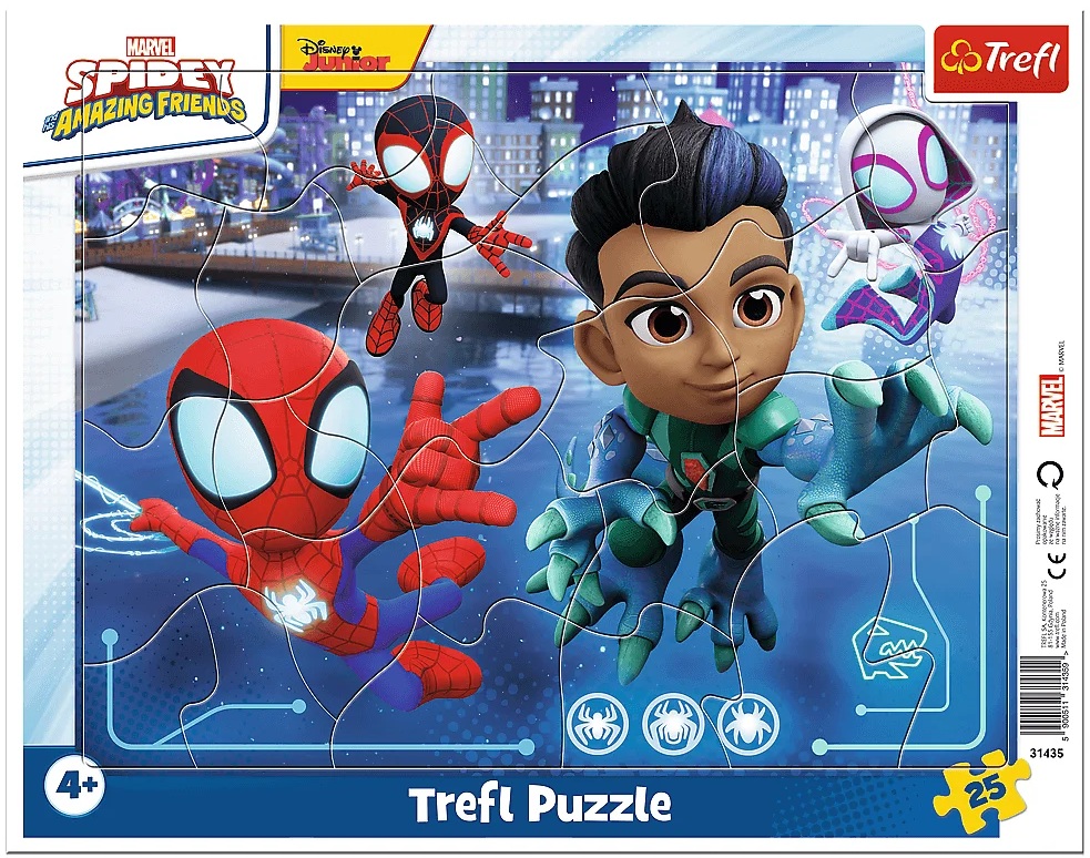 Puzzle în cadru Trefl din 25 piese - Spidey și prietenii