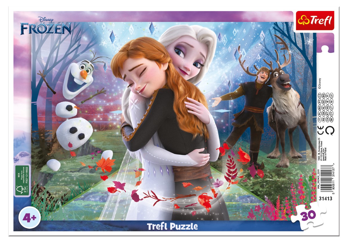 Puzzle în ramă Trefl din 30 piese - Regatul de Gheață 2