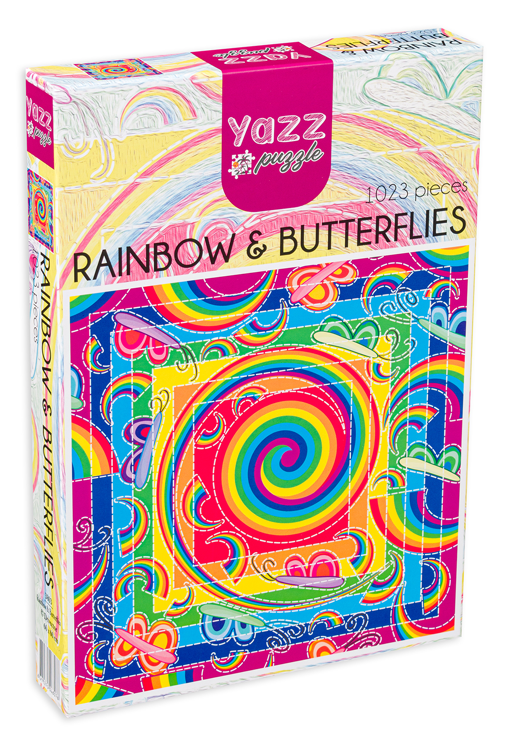 Puzzle Yazz Puzzle din 1023 de piese - Curcubeu și fluturi