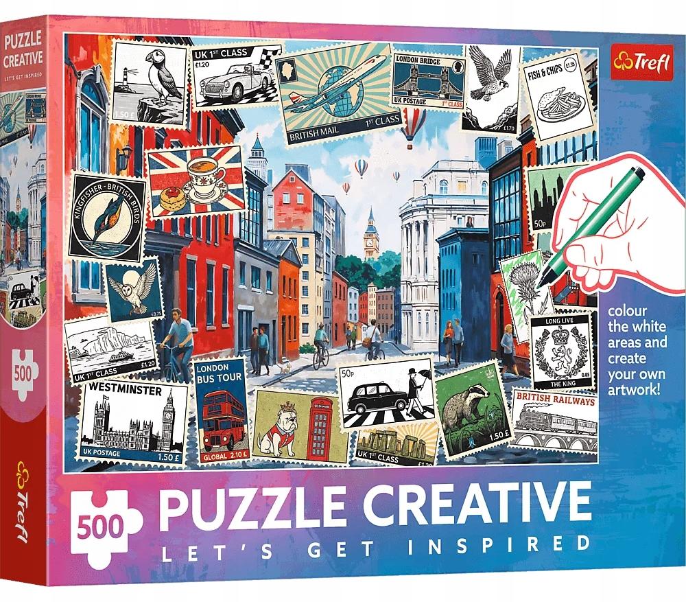 Puzzle de colorat Trefl din  500 piese - Salutări din Londra
