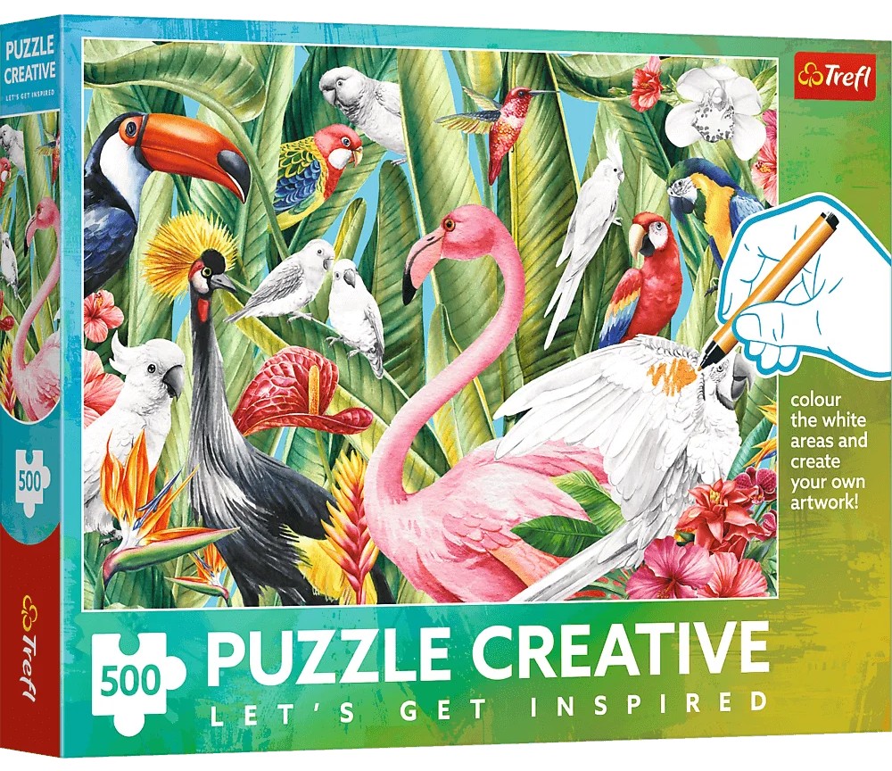 Puzzle de colorat Trefl din  500 piese - Păsările Paradisului