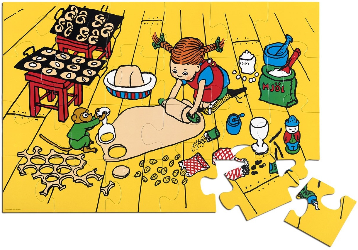 Puzzle pentru podea Pippi - Pippi șosetele lungi, 24 piese