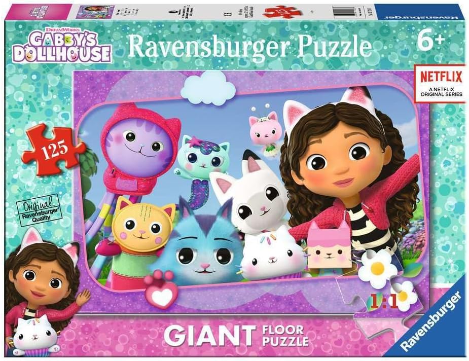 Puzzle pentru podea Ravensburger din 125 piese - Casa de păpuși a lui Gaby