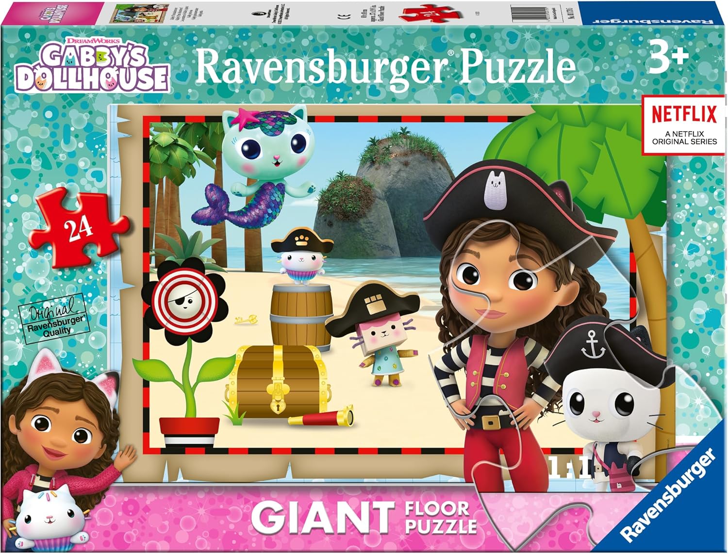 Puzzle pentru podea Ravensburger din 24 piese - Casa de păpuși a lui Gaby