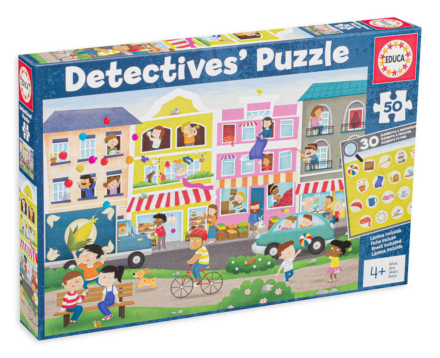 Puzzle-ghicitoare Educa din 50 de piese - Detectivii în oraș