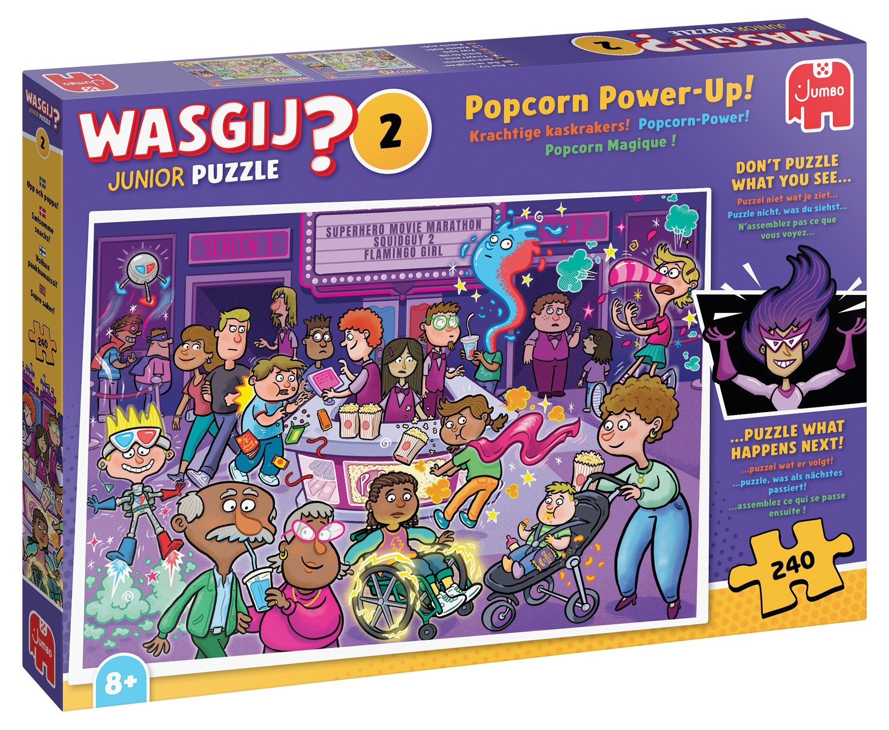 Puzzle-joc Jumbo de 240 piese - Acțiune în sala de cinema