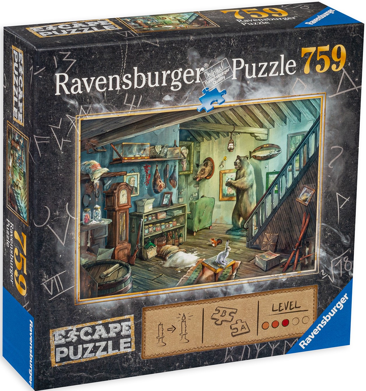 Puzzle-ghicitoare Ravensburger din 759 de piese - Subsol întunecat