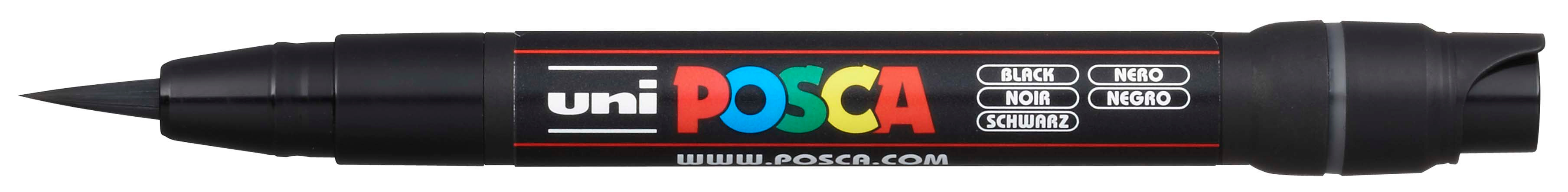 Marker permanent Uniball Posca pe baza de apa  – Negru
